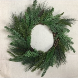 Green PIne/Needle Wreath 22"